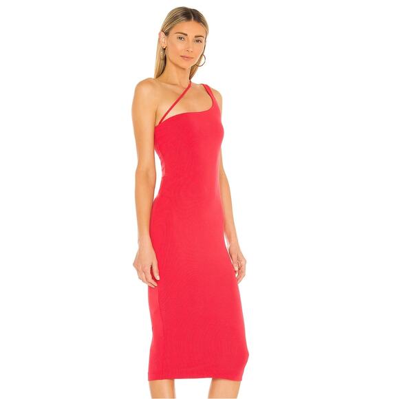 Revolve H:ours Niall Midi Dress in Two Tone Red NWT Size Small - Picture 2 of 3
